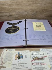 The Connoisseur Vtg. Wine Label Collector Album w/ Pages & Assortment Of Labels