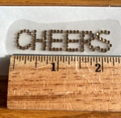 Gold Crystal CHEERS Decal Bottle Bedazzle Sticker Celebrate a special event NEW