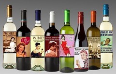 8 RETRO Funny Wine Bottle Labels -Party Favors For Adults 5 Inch X 4 Inch