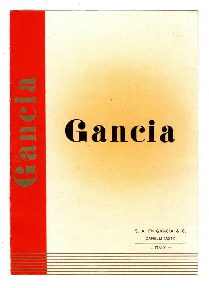 Advertising brochure, GANCIA wines, aperitives, and vermouth, ITALY