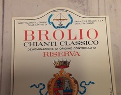 BROLIO RISERVA ~CHIANTI CLASSICO ~BARONE RICASOLI ~ITALIAN WINE BOTTLE LABEL ~