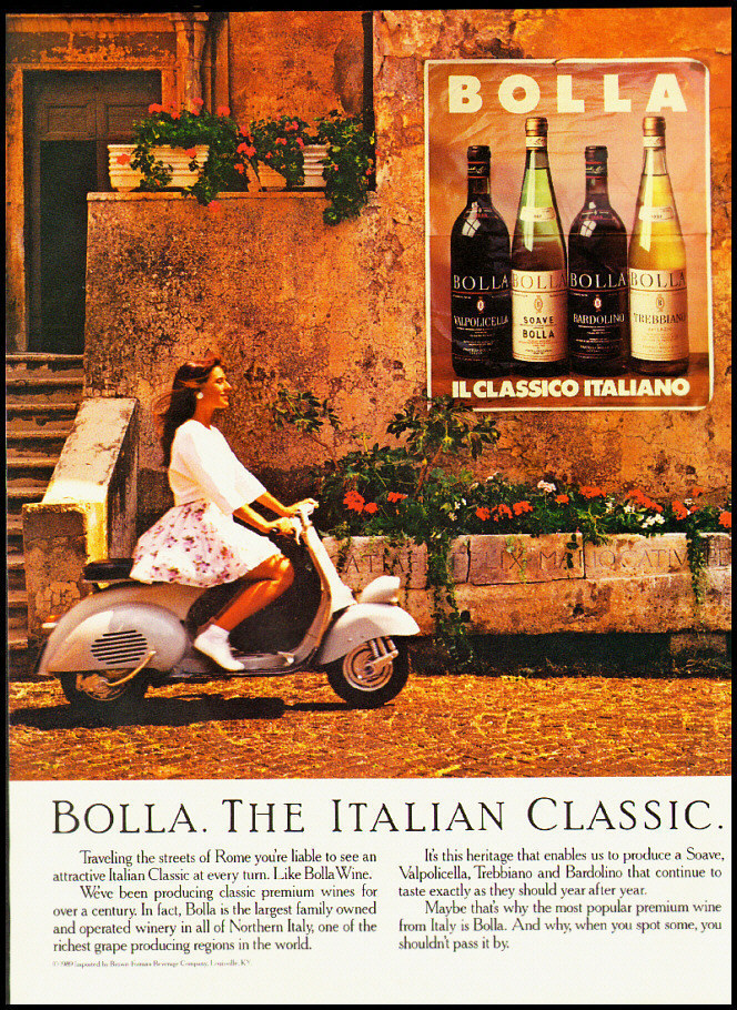 1989 vintage ad for Bolla Classic Italian Wine -031712