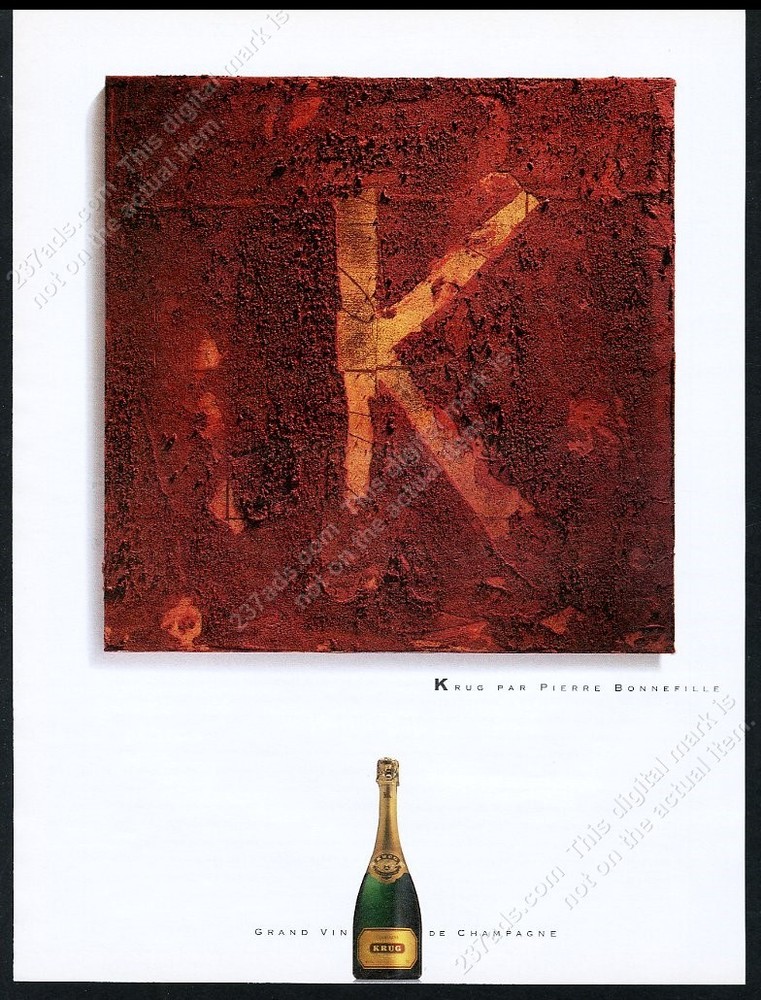 2003 Krug Grand Vin Champagne bottle photo Pierre Bonnefille art vtg print ad