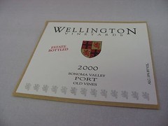 2000 Wellington Vineyards Port Wine Label Sonoma Valley Old Vines Estate