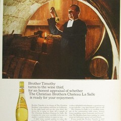 Print Ad Christian Brothers Chateau La Salle Wine Vintage 1960s Napa Cellar Wine