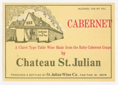 1960s-70s Paw Paw, MI Wine Label Cabernet Chateau St Julian Wine Co #2G