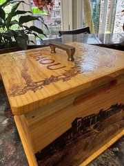 DAOU Wine Varnished Box w Lid. Paso Robles CA 8.5” Tall x 9.25” wide. Pls Read
