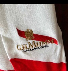 G.H. Mumm Champagne Embroidered Red And White Winter Scarf *BRAND NEW*