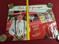 1980s BARTLES & JAYMES WINE COOLER Paper Advertising BAR SIGN Vintage Poster