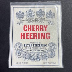 Vintage 1960s Cherry Heering UNUSED Paper Label Copenhagen Denmark Q1954