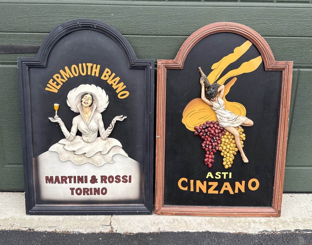 Vintage Leonetto Cappiello Martini & Rossi Torino Asti Cinzano 3D Art 23.5”x13”