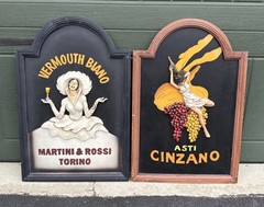 Vintage Leonetto Cappiello Martini & Rossi Torino Asti Cinzano 3D Art 23.5”x13”