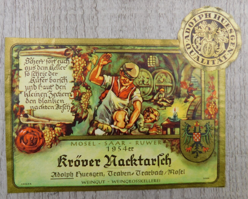 Mosel Saar Ruwer Winery Kröver Hacktarlich Adolph Huesgen Vintage Label Wine