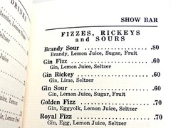 VTG mid century SHOW BAR wine list BOSTON MA huntington avenue