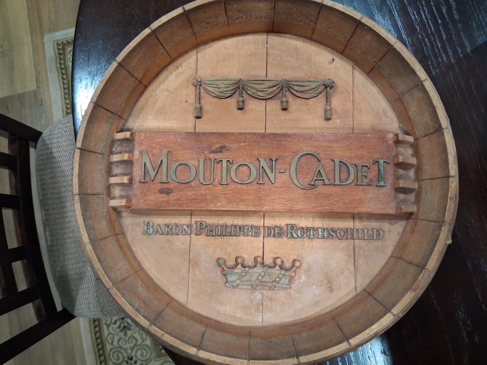 Man Cave Bar Pub Mouton Cadet Baron Philippe de Rothschild Barrel Wall Decor