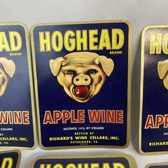 Vintage Original Label HOGHEAD Richards Wine Cellars Virginia – 97 Labels!