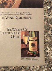 PRINT AD 1980 Ernest Julio Gallo Winery French Colombard Cork The Wine Remembers