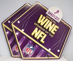 Barefoot Wine 2022 NFL Sponsor Liquor Store Promotional Display Hanger 33&Prime;
