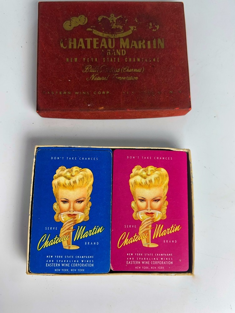 2 Full decks Chateau Martin Champagne playing cards Advertising Eastern Wine