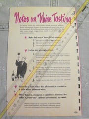 YOUR CALIFORNIA WINE DISCOVERY CHART 1956 Trifold w 2 Charts: Wine Types & Uses