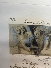 Picasso Framed Château Mouton Rothschild Original Label 1973 Highly Collectible