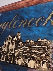 Vintage 1986 Inglenook Winery Bar Mirror Sign Wood Framed Napa Valley 19×15