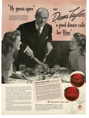 1941 Wine Advisory Board Wines of California Deems Taylor Vintage Print Ad