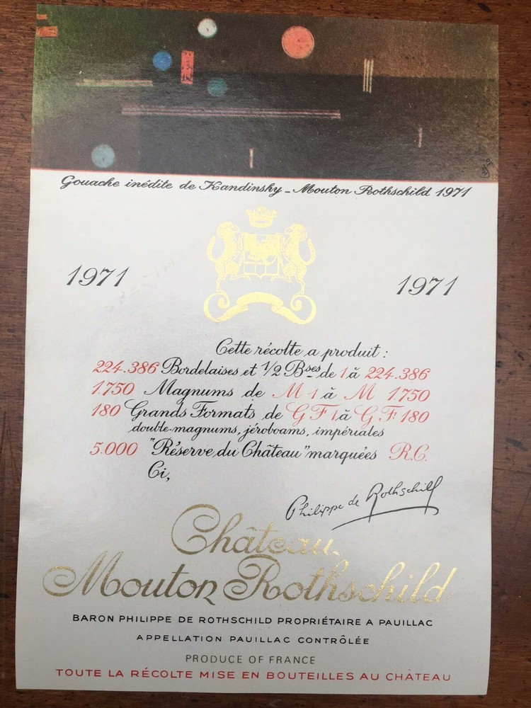 The 1971 Chateau Mouton Rothschild (Specimen) – Label By: Wassily Kandinsky