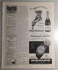 1950 Dubonnet Aperitif Wine Magazine Print Ad Lot Art Deco