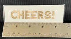 Gold Crystal “CHEERS!” Bottle Label Bedazzle Sticker for Moet – New & Cool