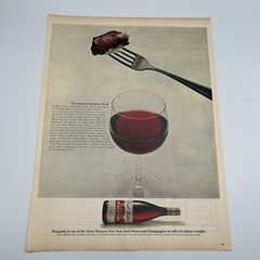 1967 Great Western New York State Burgundy Wine Print Ad Pleasant Valley Wine
