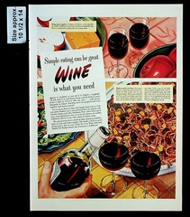 1947 Wine Advisory Board California Simple Eating Food Vintage Print Ad 31469