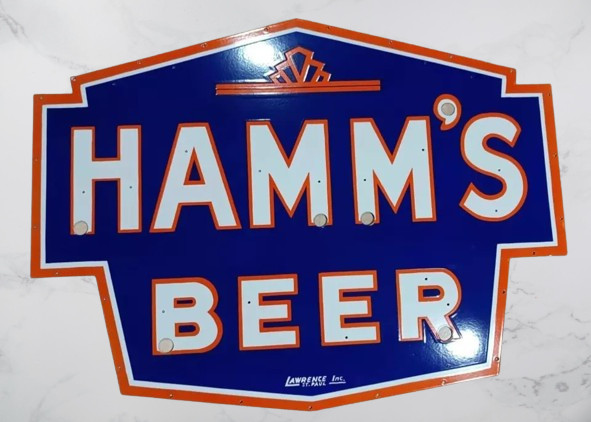 Hamm Beer Pure Porcelain Enamel Heavy Metal Sign 36 Inches Single Side