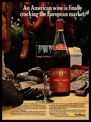 1967 Paul Masson Saratoga CA Pinot Noir Wine Charcuterie Plate Vintage Print Ad
