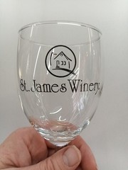 6.5&Prime; Clear Glass St. James Winery Souvenir Wine Glass