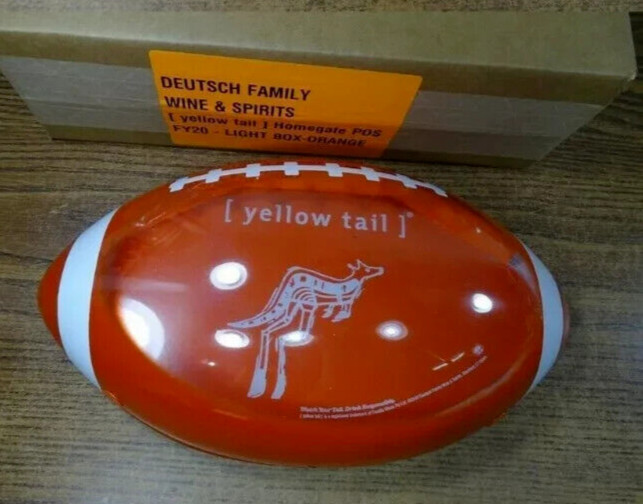 Yellow Tail Wine Football Lightbox Sign Man Cave – Orange – NEW – 4&Prime;x8.5&Prime;x13&Prime;