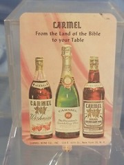 Vtg Advertising Pocket Wallet Calendar Card: 1964 CARMEL WINE w JEWISH HOLIDAYS