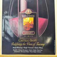 1992 Brunello di Montalcino Wines Castello Banfi Vintage Print Ad