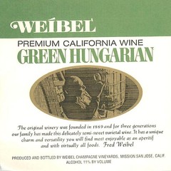 Weibel Vineyards Green Hungarian Mission San Jose CA 1970s 1980s Vtg Wine Label