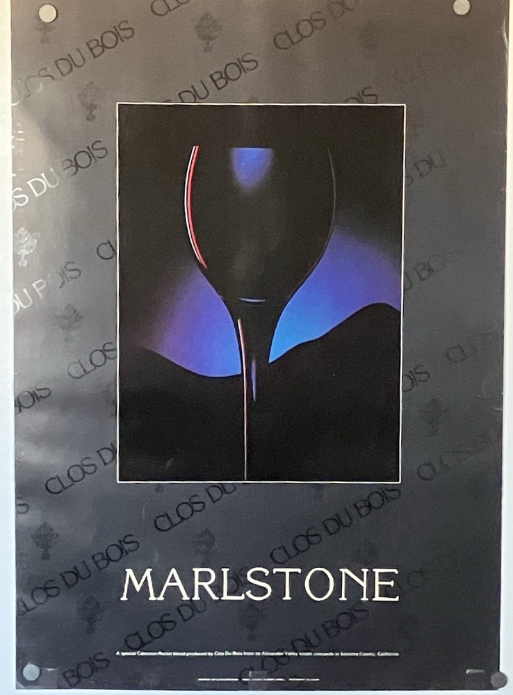 VTG 1981 Clos Du Bois Marlstone Wine Advertising Poster Cabernet Merlot Sonoma