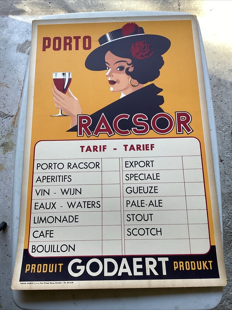 Vintage Art Deco 1939 PORTO RACSOR wine poster