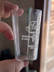 Naboth Vineyards Brocton NY New York Etched Small Glass Cup Grape Wine