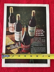 Vintage 1968 Taylor Wine Print Ad Red Dinner Wine Advertisement