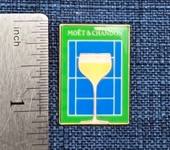 Moet & Chandon Champagne Lapel Pin Badge US Open Tennis Court & Goblet New