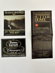 Vintage Wine Bottle Labels 70&rsquo;s 80s 