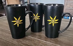 Set of 3 Tobin James Cellars Winery Paso Robles Ceramic Coffee Mug Cups Black