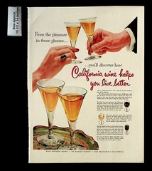 1955 Wine Advisory Board Glass California Sherry Sauterne Vintage Print Ad 33795
