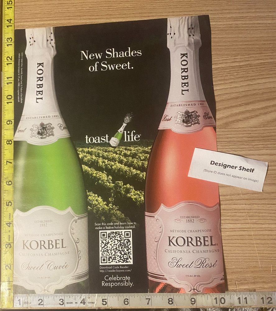 Korbel California Champagne Sweet Cuvee & Rose Magazine Print Ad