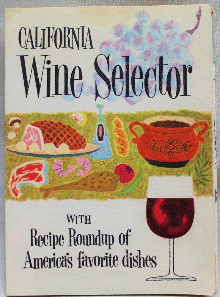 CALIFORNIA WINE SELECTOR BROCHURE – WINE ADVISORY BOARD OF SAN FRANCISCO 1950s