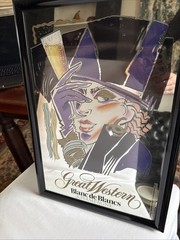 VTG Great Western Winery Blanc de Blancs Champagne Mirror Sign 19 x 13 Bar Decor